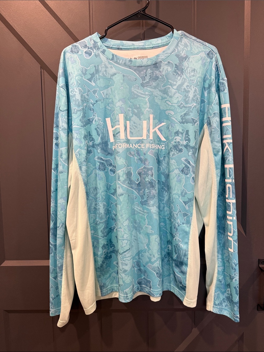 Huk Light Blue Camouflage Long Sleeve Performance Shirt